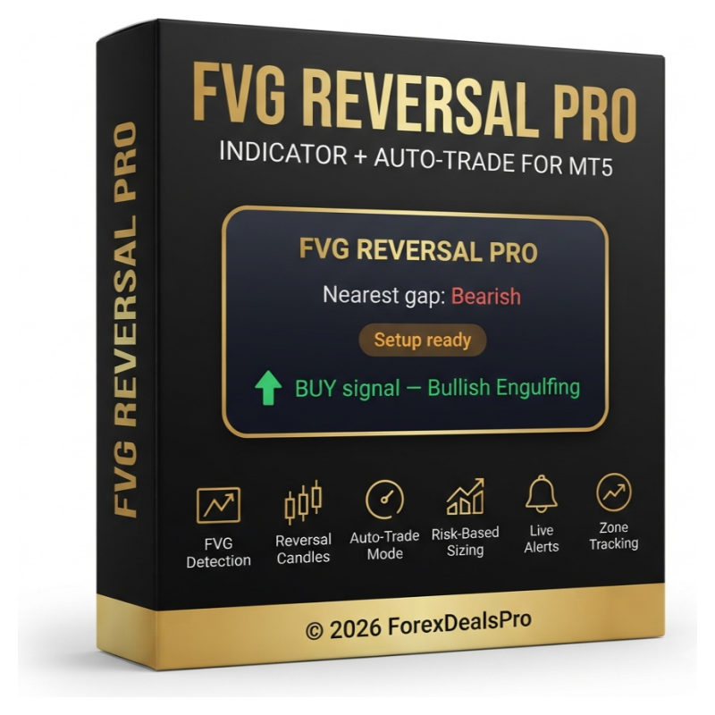 FVG Reversal Pro — free MT5 Fair Value Gap reversal indicator with optional auto-trade