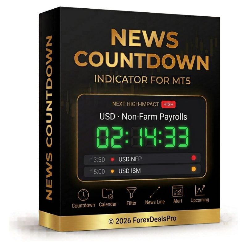 News Countdown Timer — free MT5 economic news countdown indicator